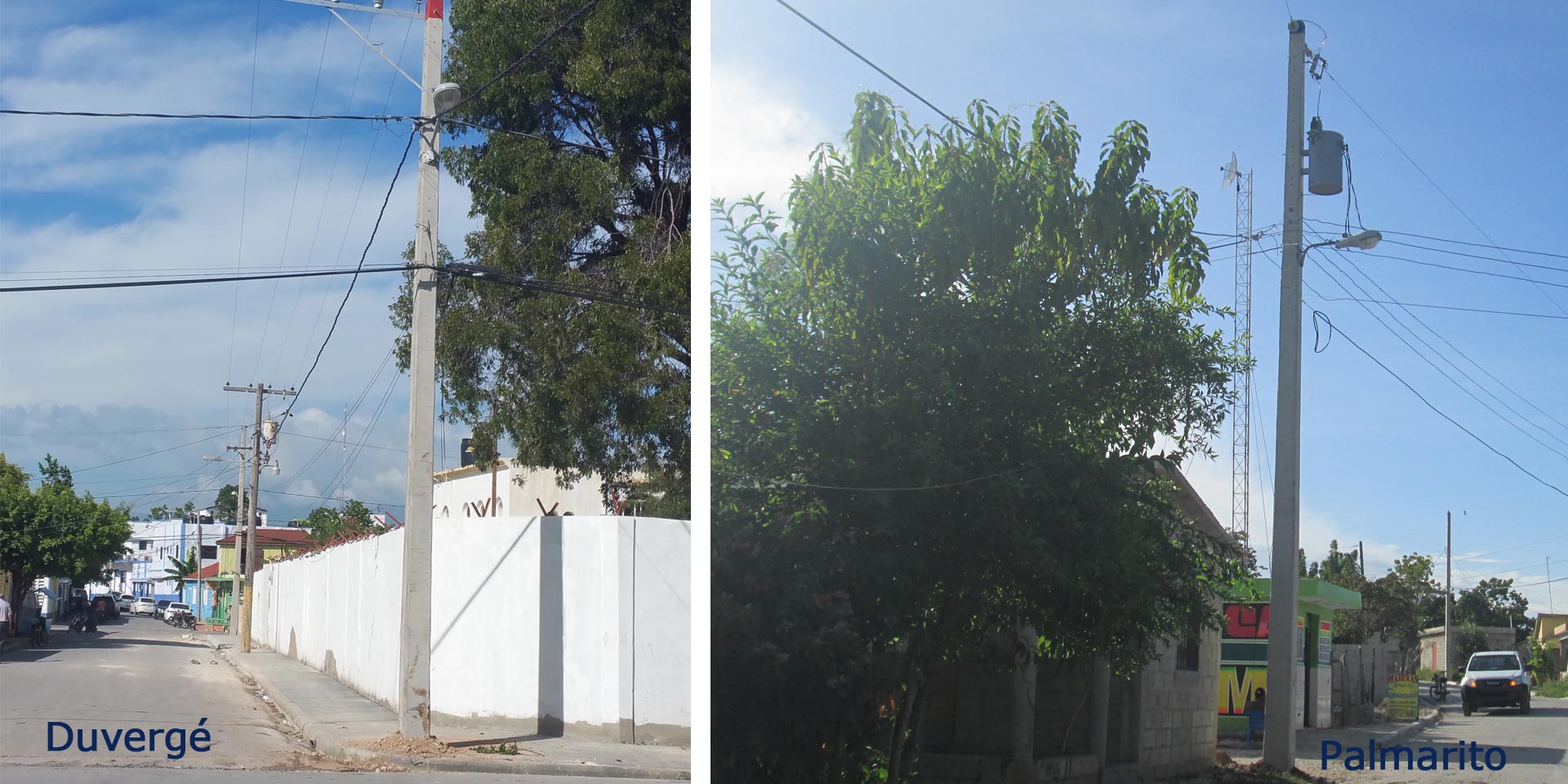 Edesur sustituye postes en barrio Palmarito y calle Duvergé de Barahona