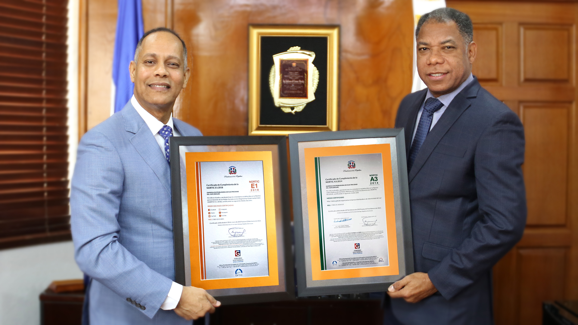 Edesur recibe certificaciones Nortic: E1 y Nortic: A3